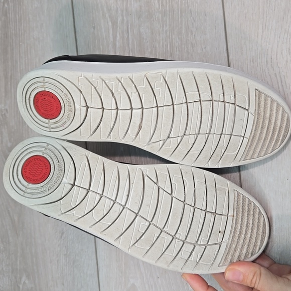 Fitflop Women RallyLeather Platform Black Cush Slip-On Shoes Sneakers Shoes Sz 7 - Picture 12 of 14